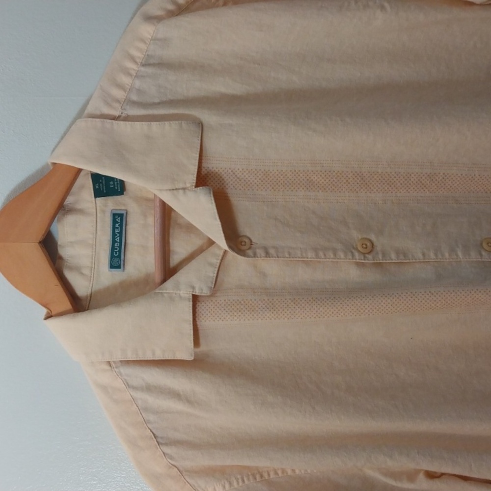 Cubavera XL Pale Orange Linen/Cotton Summer/Vacation Shirt